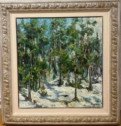 "Pini nella neve " Olio cm. 60 x 64 Olio