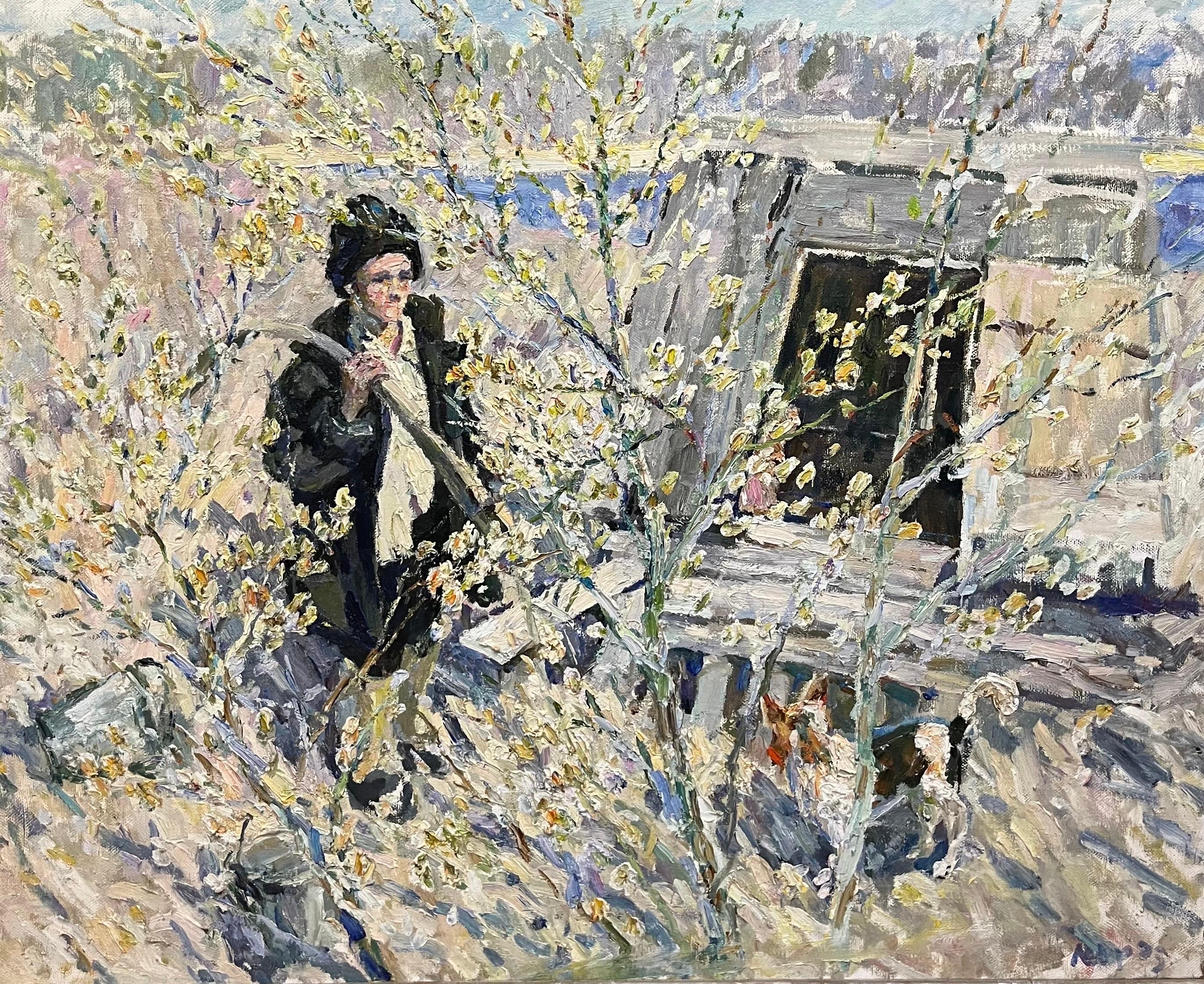 « Printemps », huile cm. 121 x 100, 2003  - Impressionnisme Painting par Georgij Moroz