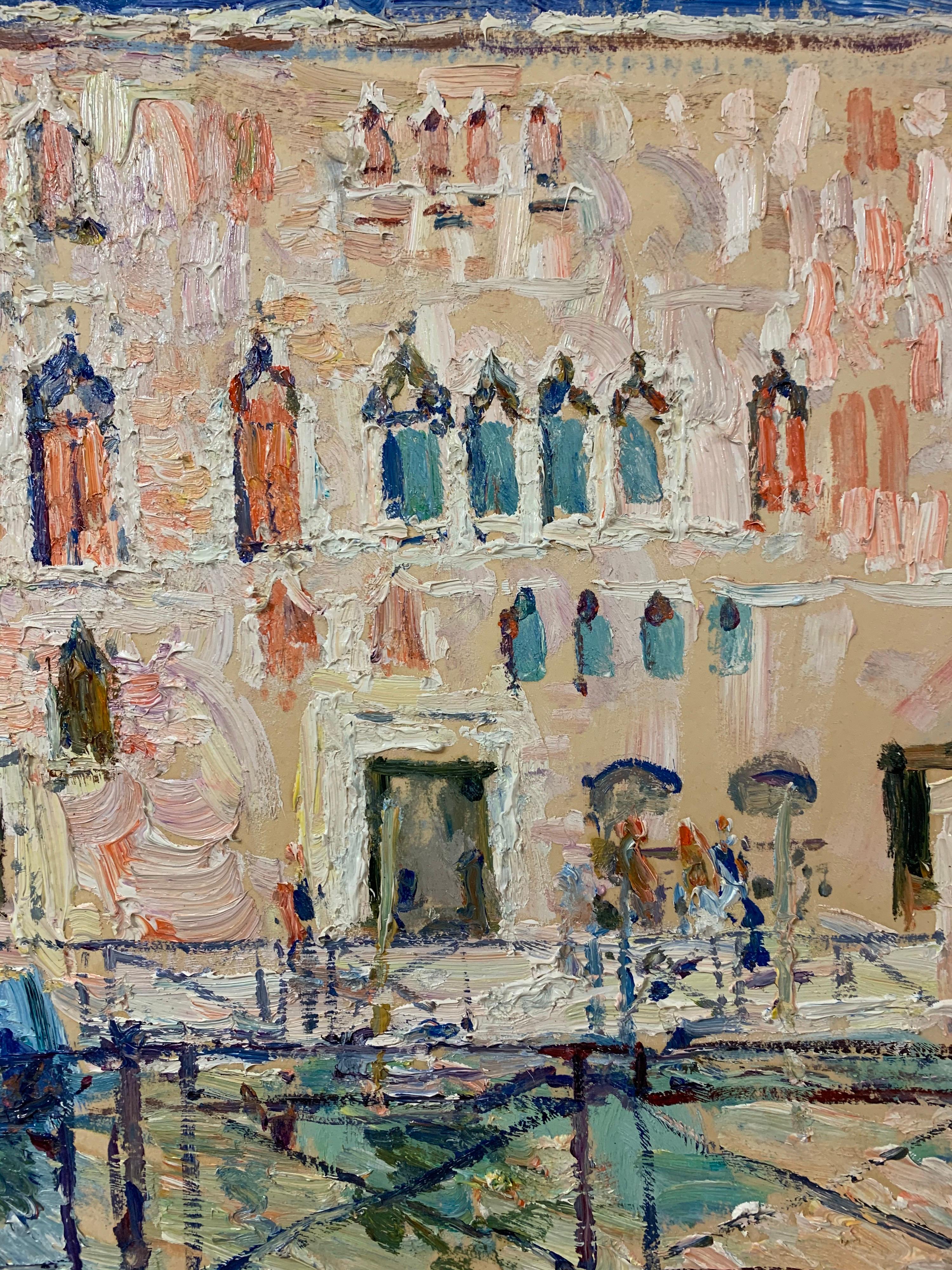 « Venise, grand canal » Italie, Venise Huile cm. 60 x 55  - Impressionnisme Painting par Georgij Moroz