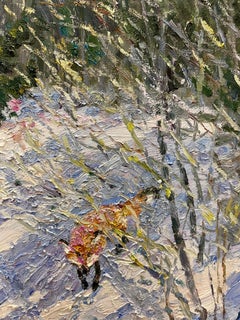 "Volpe nella neve" Olio cm 85 x 76