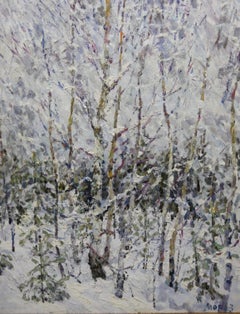 Inverno nella foresta , Neve - Olio,  cm. 73 x 90   2004   Spedizione gratuita