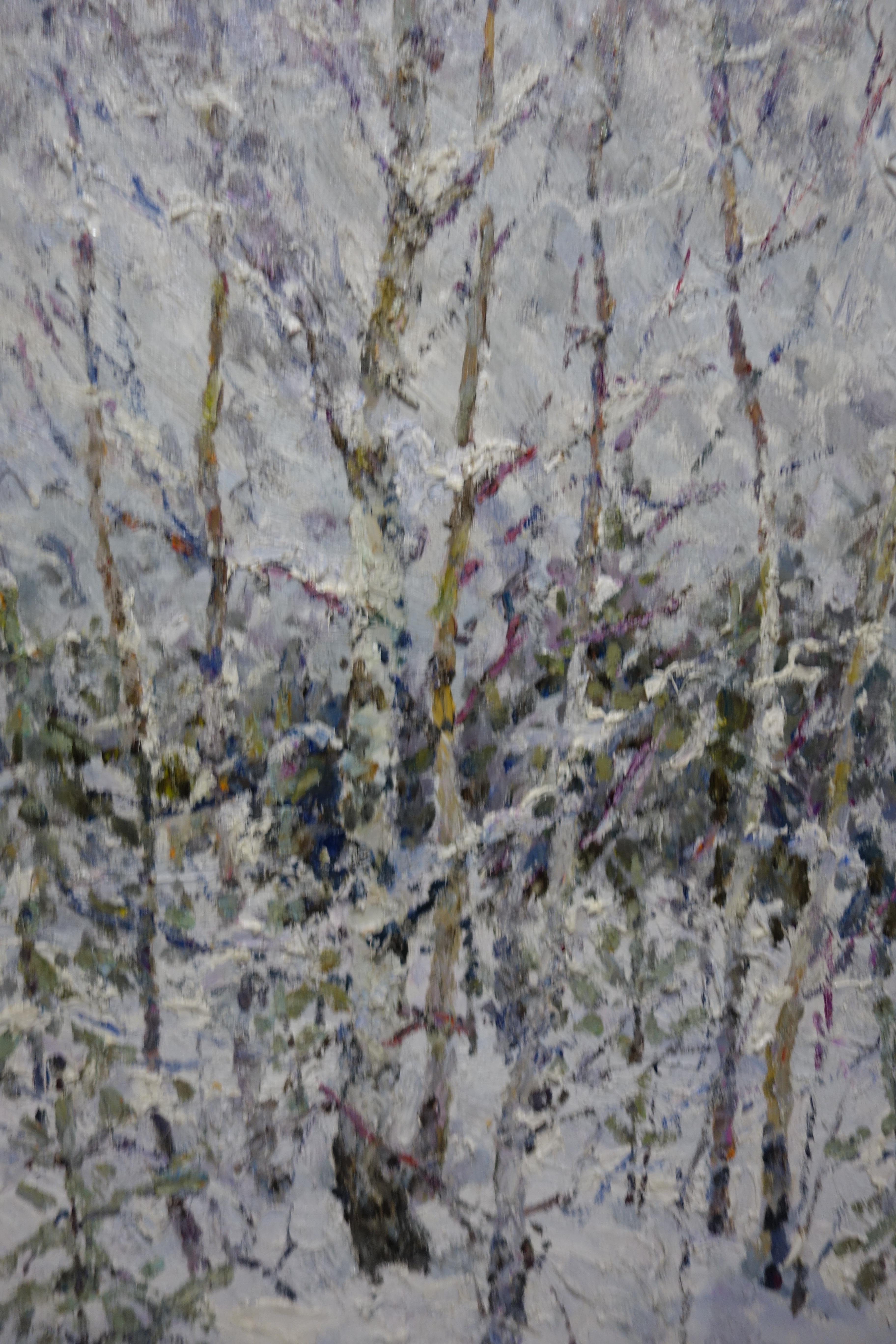 Winter in the forest , Snow - Oil,  cm. 73 x 90   2004   Free Shipping - Impressionist Painting by Georgij Moroz