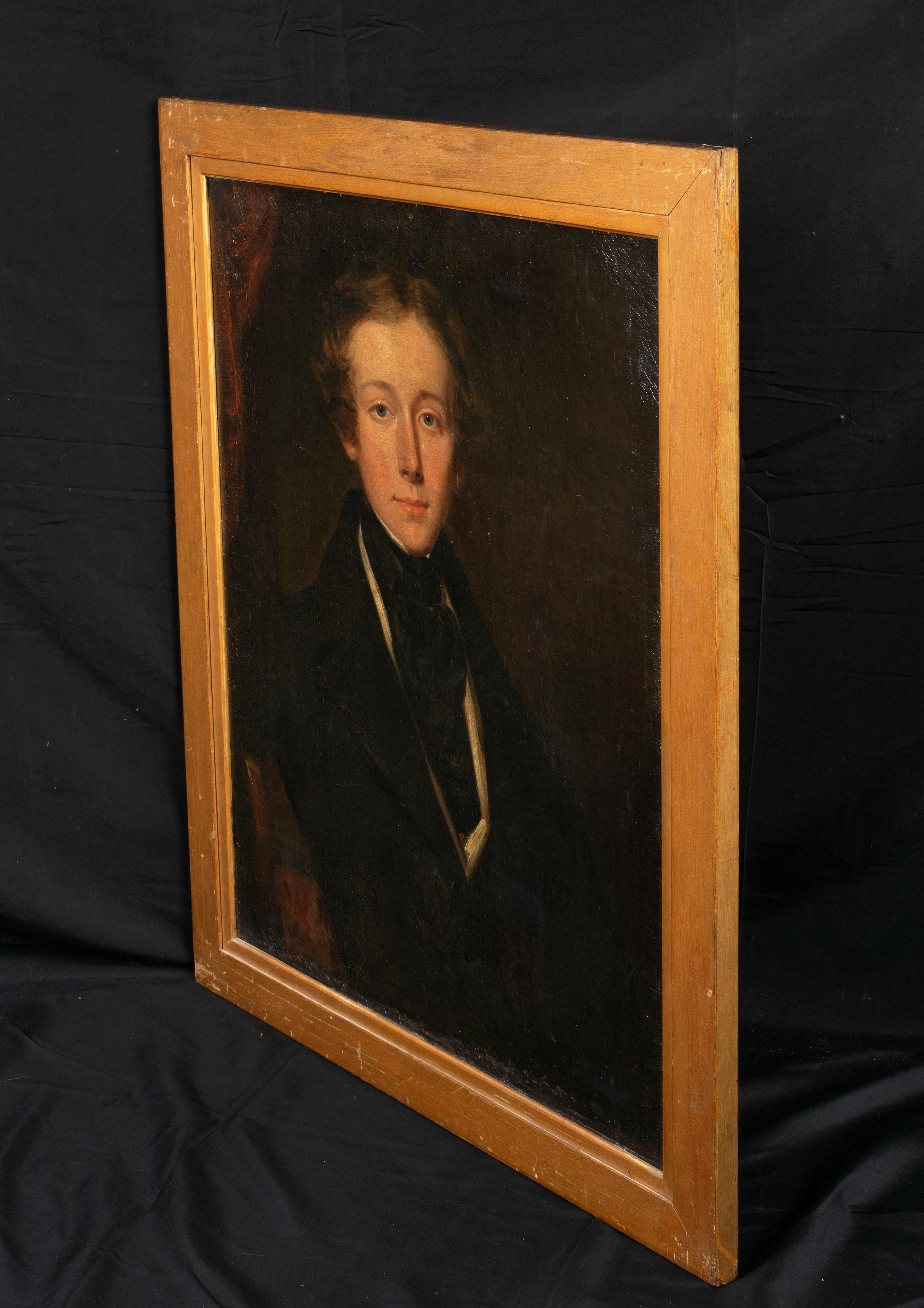 Portrait Of A Young Gentleman, circa 1810 - Black Portrait Painting by Georgina Brett-Chinnery
