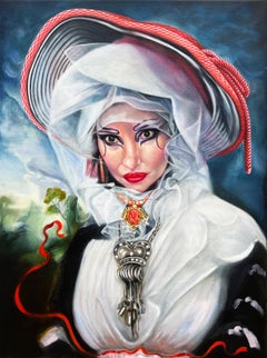 « HRH Princess Julia » - Peinture de portrait hyperréaliste de Georgina Clapham