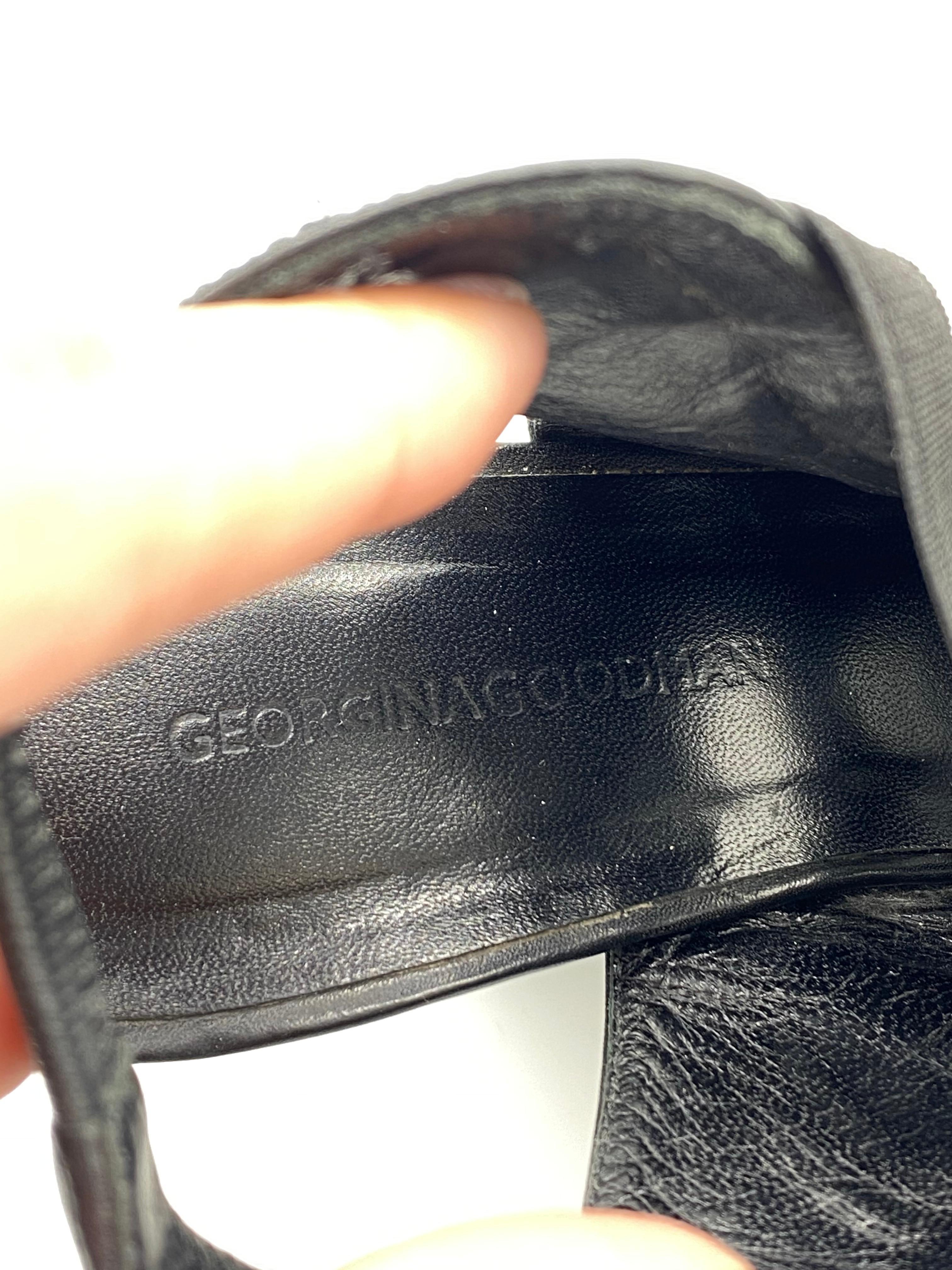 Georgina Goodman Chaussures à plateforme en cuir noir  en vente 1