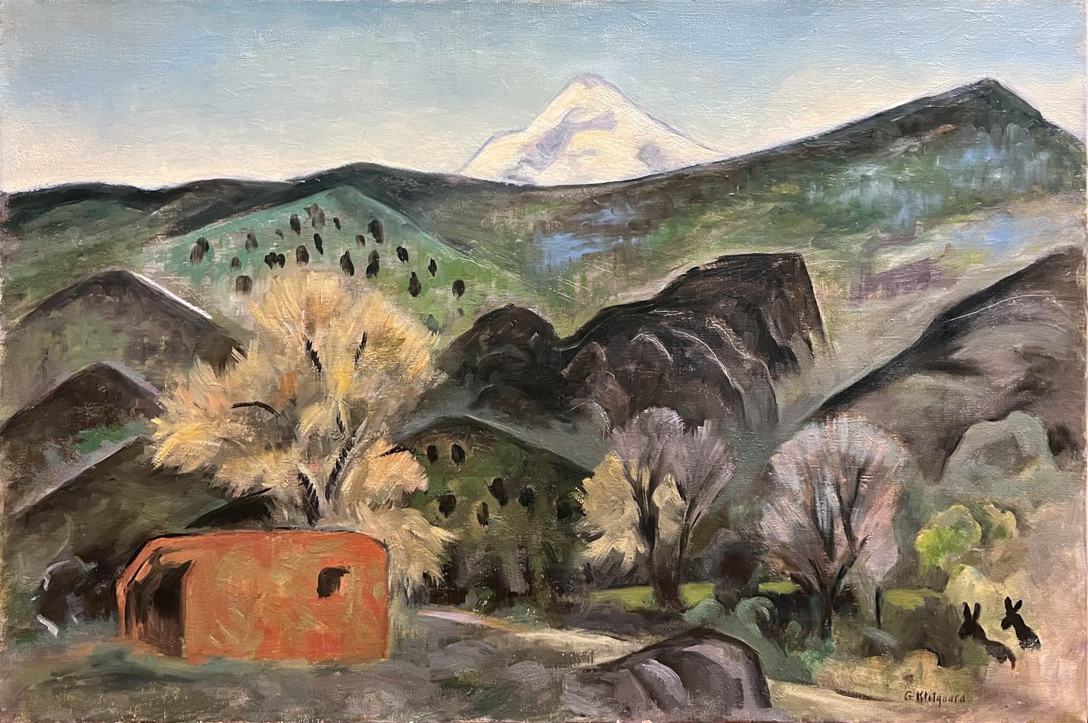 Georgina Klitgaard
Arroyo Seco, New Mexico
Signed lower right
Oil on canvas
28 x 42 inches


Georgina Klitgaard’s art has sometimes gotten lost in the critical propensity to assign artists to membership in one school or another. Unfortunately for