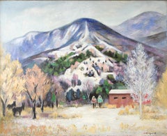 Sangre de Cristo-Szene, gerahmtes Ölgemälde, Taos, New Mexico, Berglandschaft