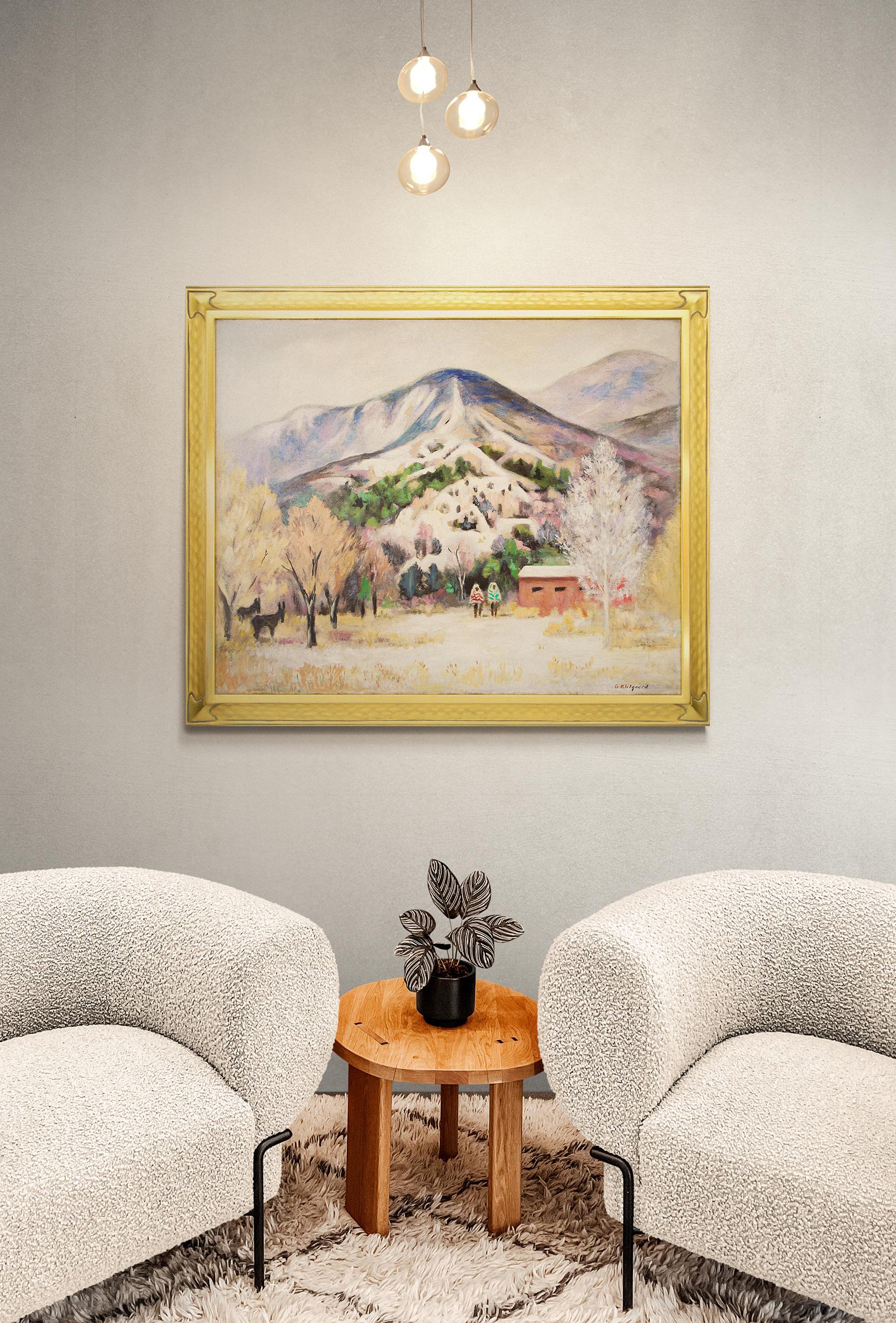 Sangre de Cristo-Szene, gerahmtes Ölgemälde, Taos, New Mexico, Berglandschaft (Amerikanischer Impressionismus), Painting, von Georgina Klitgaard