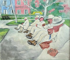 "Washington Square Park" Georgina Klitgaard, Gente en paisaje urbano Escena modernista