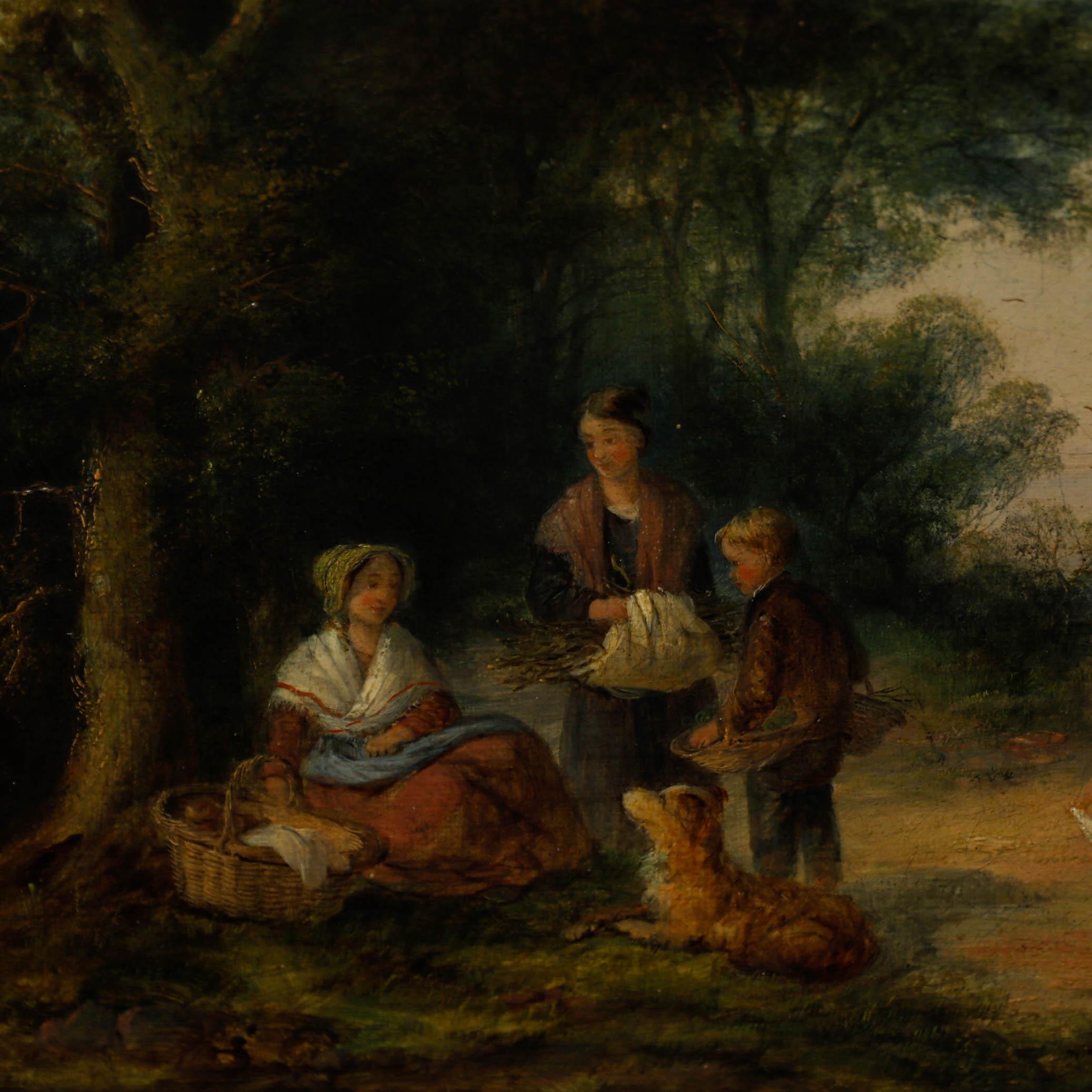 Georgina Lara (fl.1840-1880) - Framed 19th Century Oil, The Faggot Gatherers For Sale 4