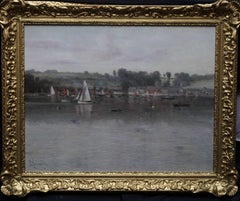 River Fal Cornwall - British Impressionist art 19thC landscape oil painting
