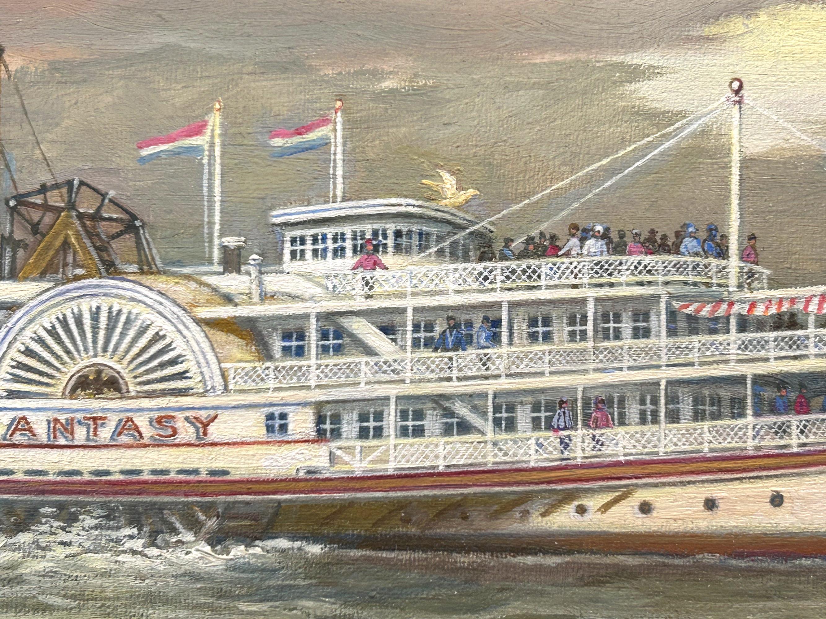 Eine schöne Darstellung eines amerikanischen Dampfschiffs 