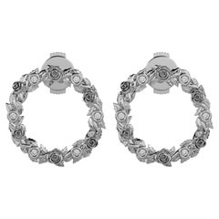Georgina Yvonne 'Bed of Roses' Natural Diamond Earrings in Platinum