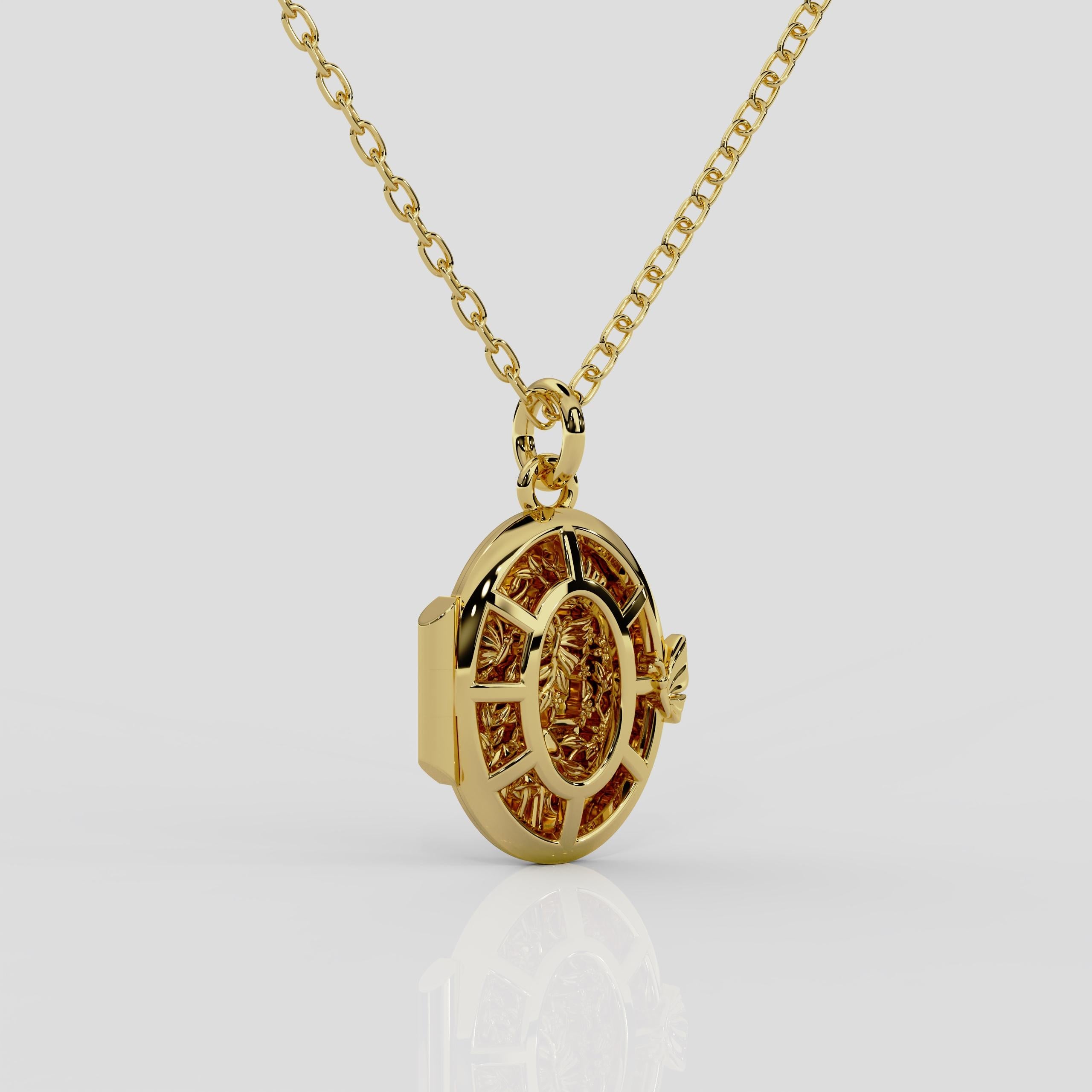 Georgina Yvonne, médaillon Fayrytale en or jaune 18 carats Neuf - En vente à Oxted, GB