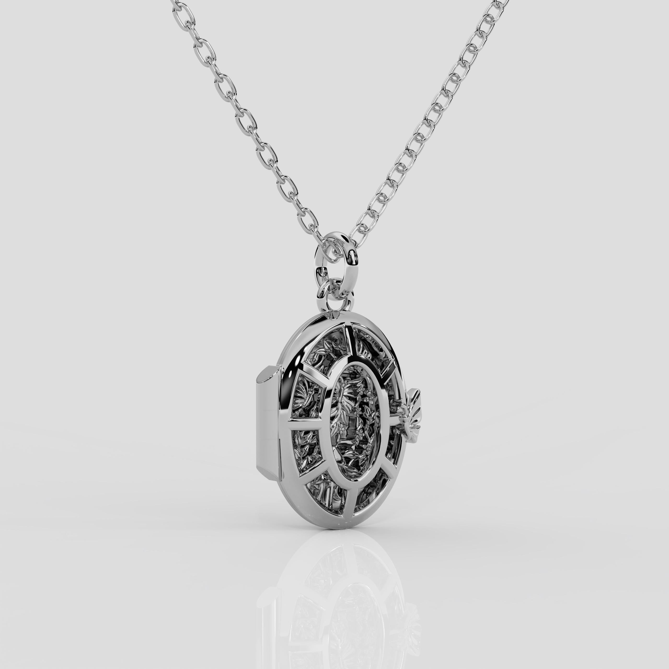Contemporary Georgina Yvonne 'Fairytale' Locket in Platinum For Sale