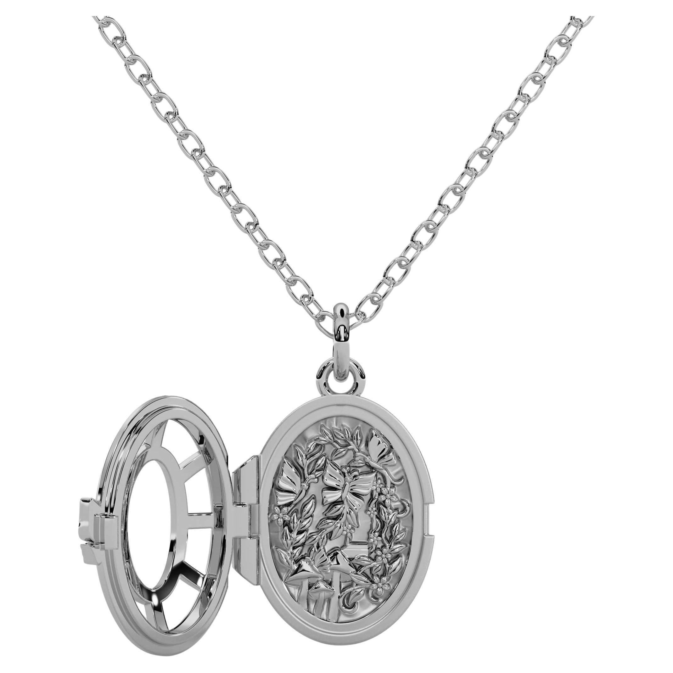 Georgina Yvonne 'Fairytale' Locket in Platinum For Sale