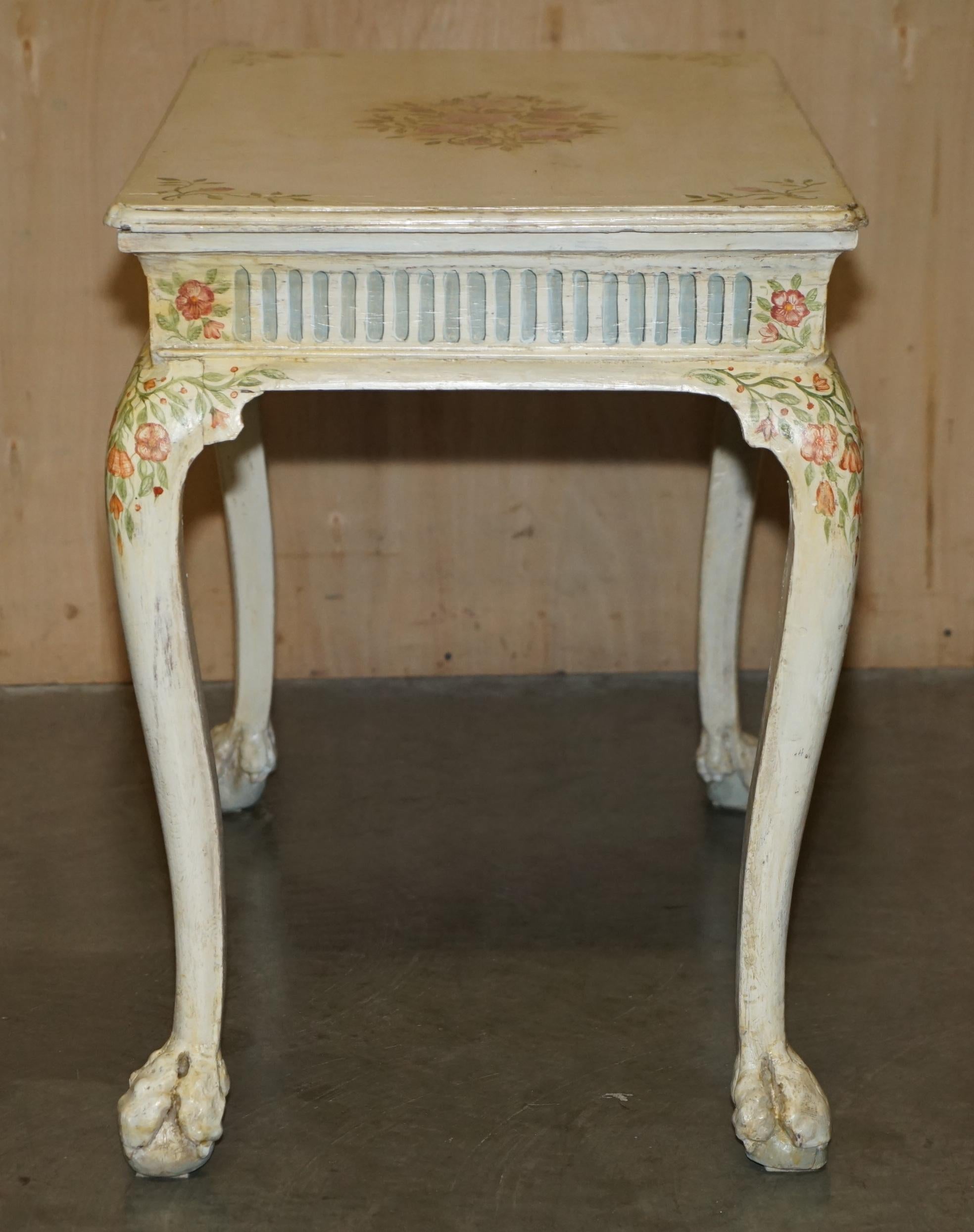 ESTILO GEORGINIANO ANTiQUE CIRCA 1860 VICTORIANO MESA DE ESCRITORIO OCASIONAL PINTADA A MANO en venta 4