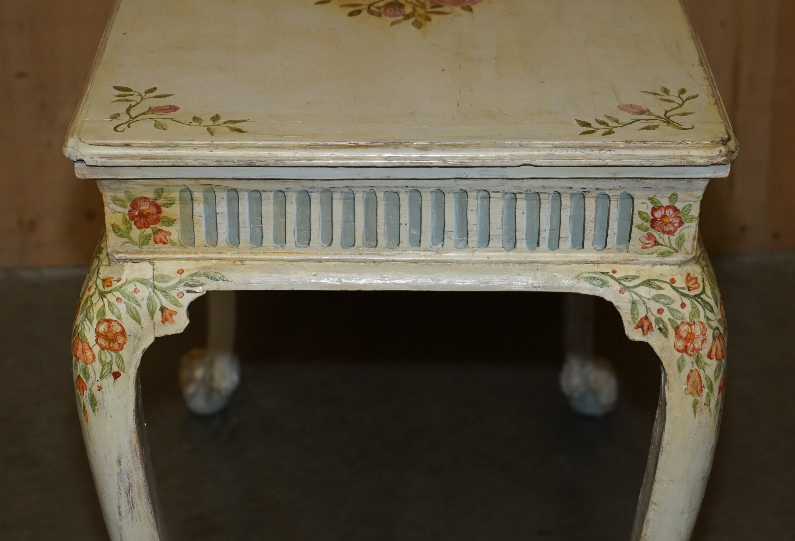 ESTILO GEORGINIANO ANTiQUE CIRCA 1860 VICTORIANO MESA DE ESCRITORIO OCASIONAL PINTADA A MANO en venta 5