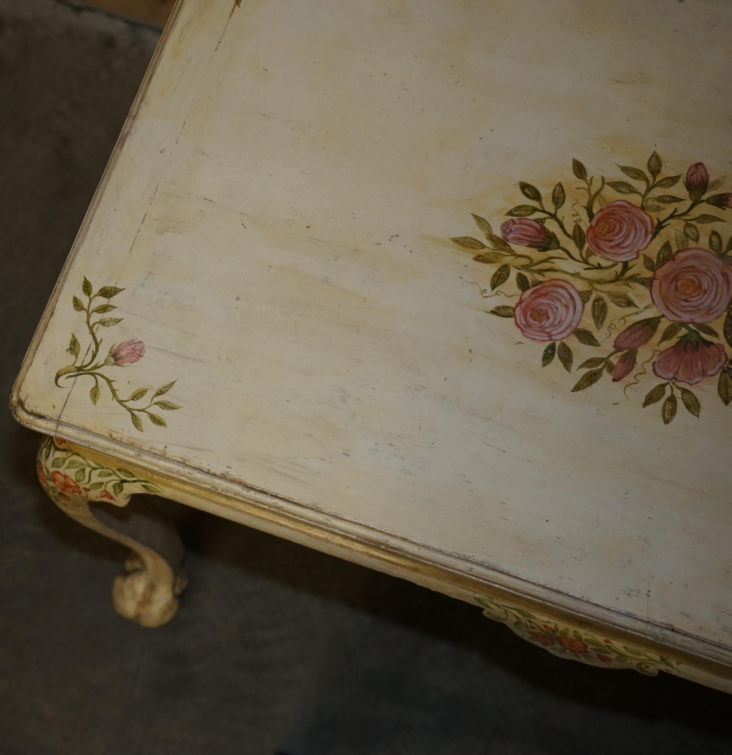 ESTILO GEORGINIANO ANTiQUE CIRCA 1860 VICTORIANO MESA DE ESCRITORIO OCASIONAL PINTADA A MANO Pintado en venta