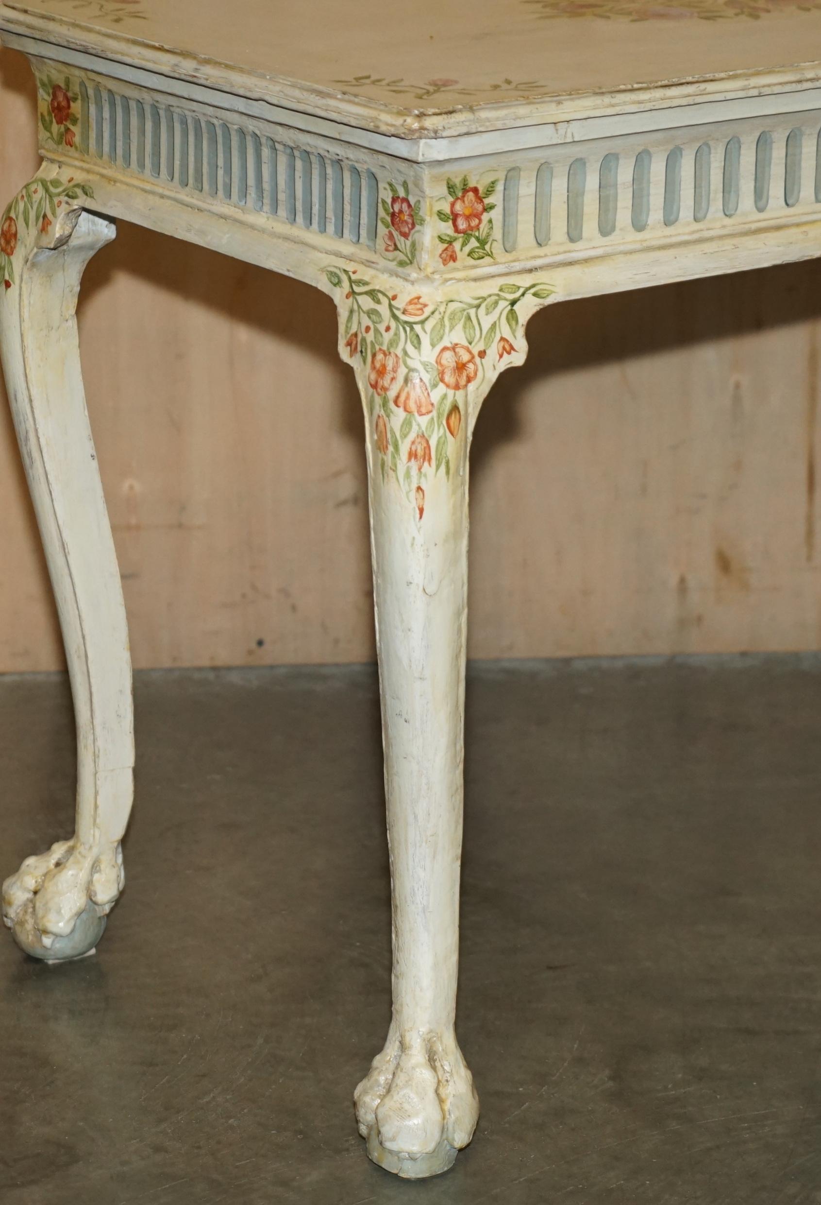 ESTILO GEORGINIANO ANTiQUE CIRCA 1860 VICTORIANO MESA DE ESCRITORIO OCASIONAL PINTADA A MANO en venta 1