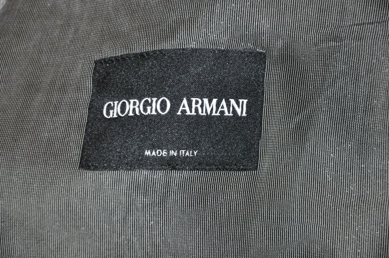 Georgio Armani 'Black Label' Forest-Green Silk Taffeta 2-Way Zippered ...