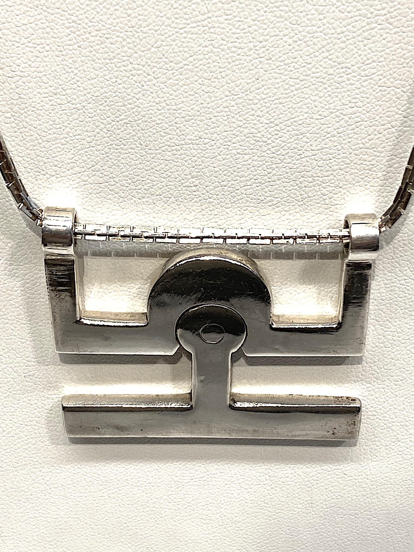Georgio Gucci Silver Pendant Necklace, 1970s 2