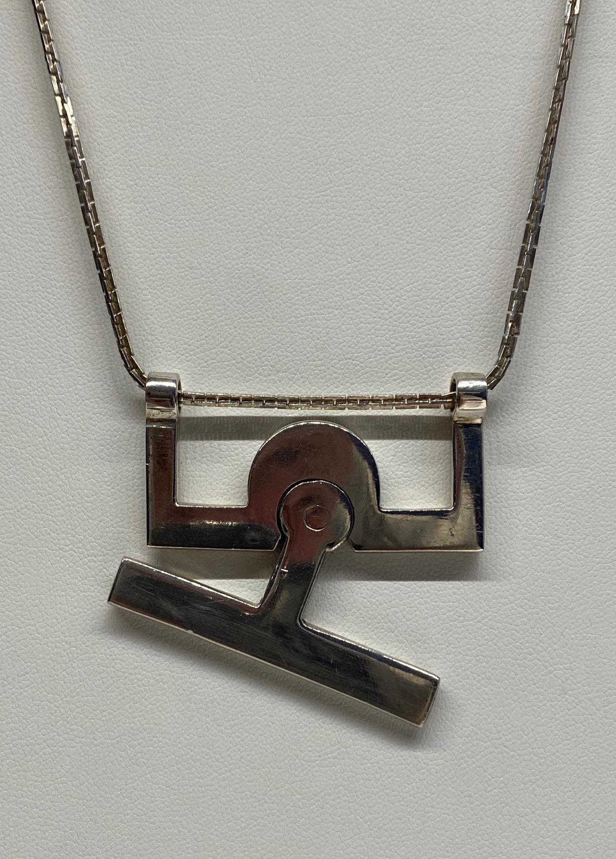 Georgio Gucci Silver Pendant Necklace, 1970s 3