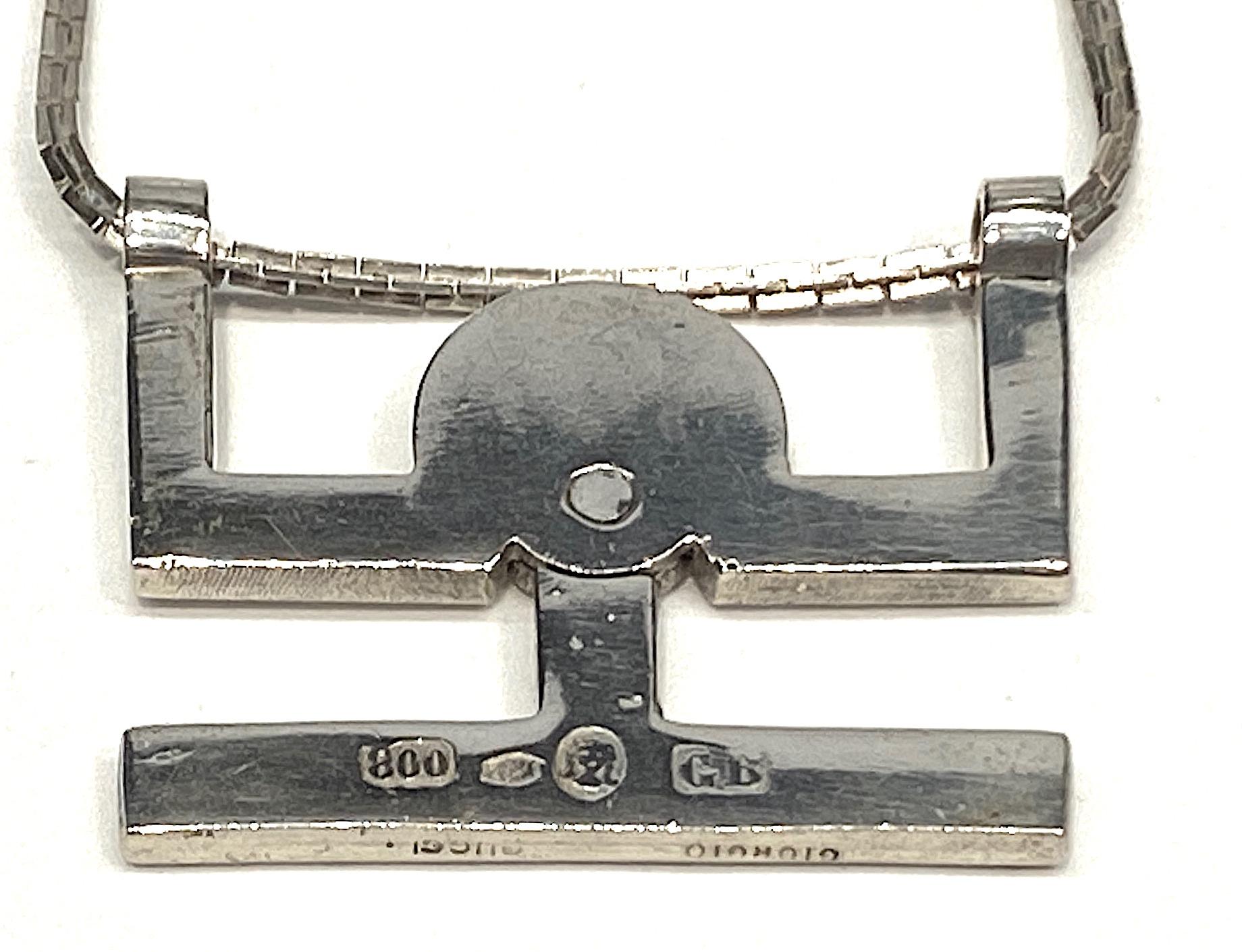 Georgio Gucci Silver Pendant Necklace, 1970s 4