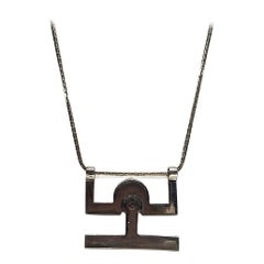 Retro Georgio Gucci Silver Pendant Necklace, 1970s