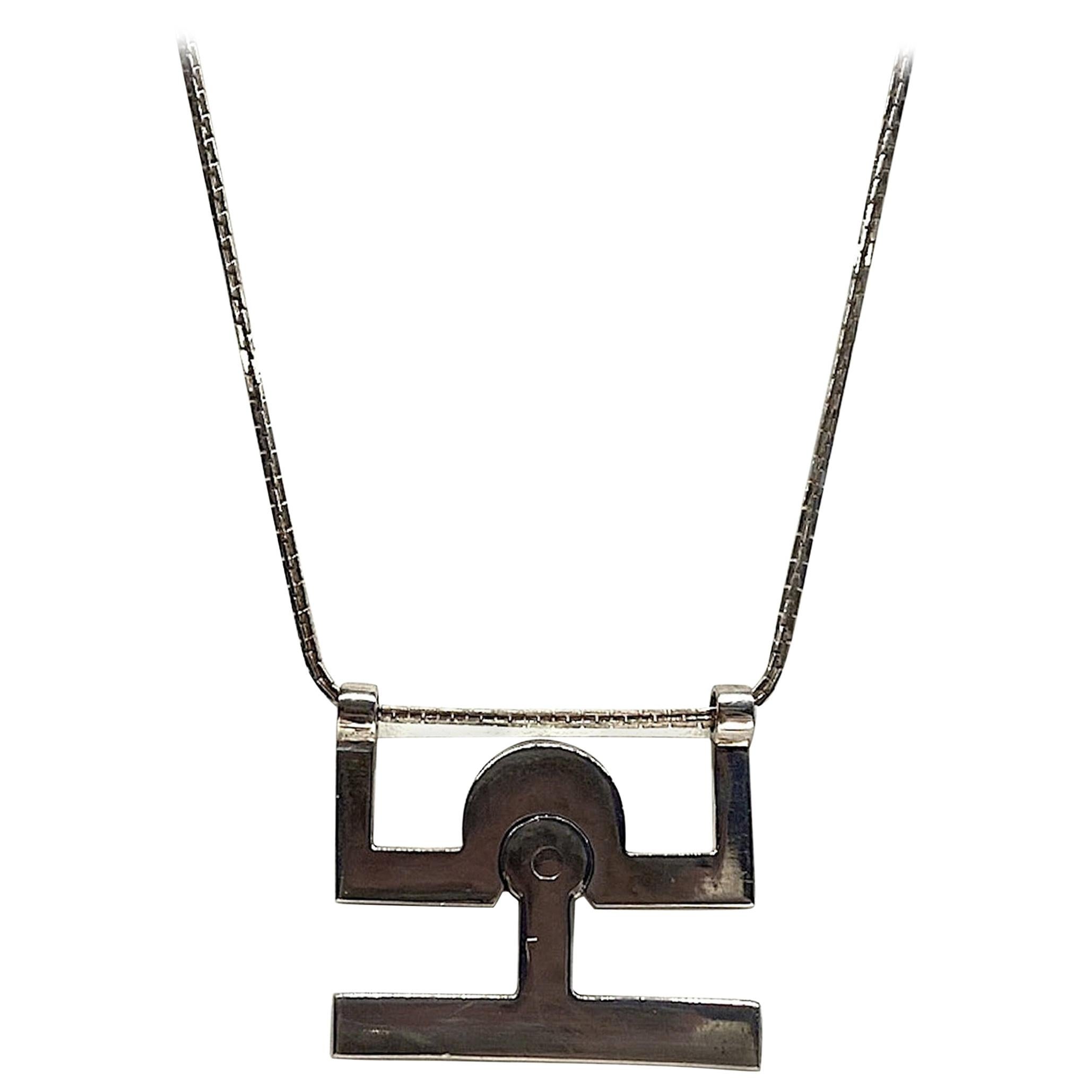 Georgio Gucci Silver Pendant Necklace, 1970s