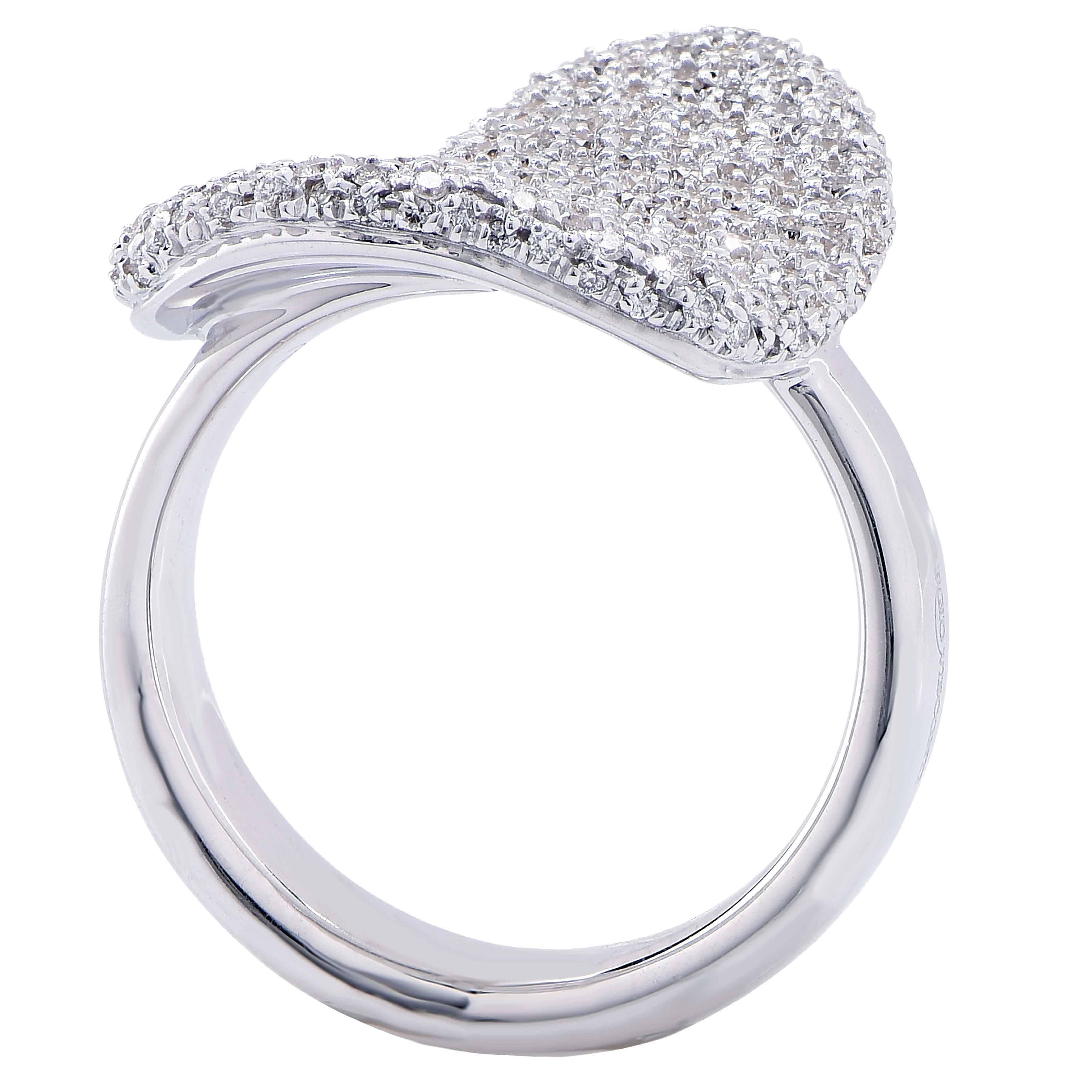 Georgio Visconti 1.10 Carat Diamond Heart Shaped White Gold Ring For Sale 1