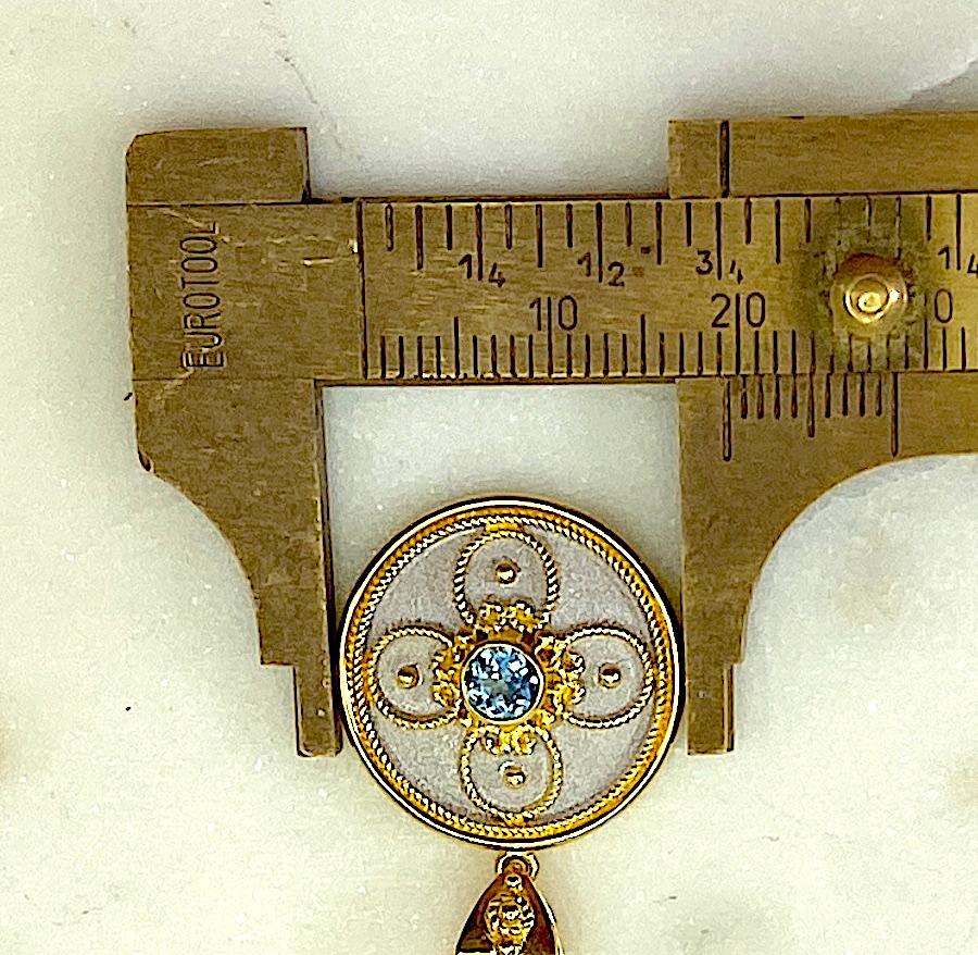 Pendentif en or 18 carats avec aigue-marine et granulation de la collection Georgios en vente 3