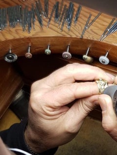 Georgios Collection 18 Karat Gold Yellow Sapphire and Diamond Two-Tone Band Ring