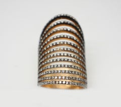 Georgios Collection 18 Karat Rose Gold Chocolate Diamond Two-Tone Long Band Ring