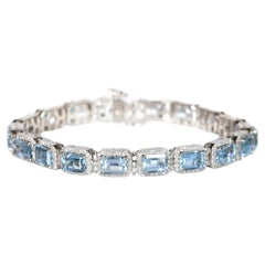 Georgios Collection: Armband aus 18-Karat-Weißgold mit Aquamarin und Diamanten