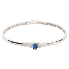 Georgios Collection 18 Karat White & Yellow Gold Sapphire Bracelet with Diamonds