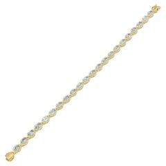 Georgios Collection 18 Karat Yellow Gold Aquamarine Bracelet with Diamonds
