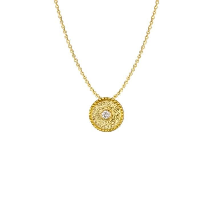 Georgios Kollektion 18 Karat Gelbgold Diamant-Anhänger Tropfenkette Halskette im Angebot 6