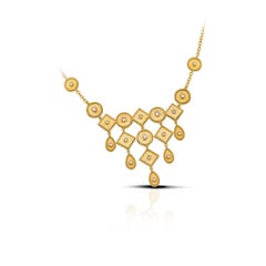 Georgios Collection 18 Karat Yellow Gold Diamond Pendant Drop Chain Necklace