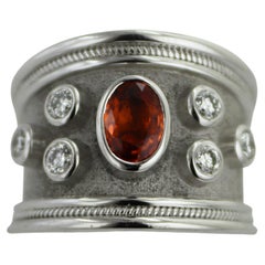 Georgios Collection Byzantine Collection Sapphire, Diamond, 18k White Gold Ring