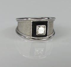 Georgios Collections 18 Karat White Gold and Black Rhodium Diamond Wide Ring
