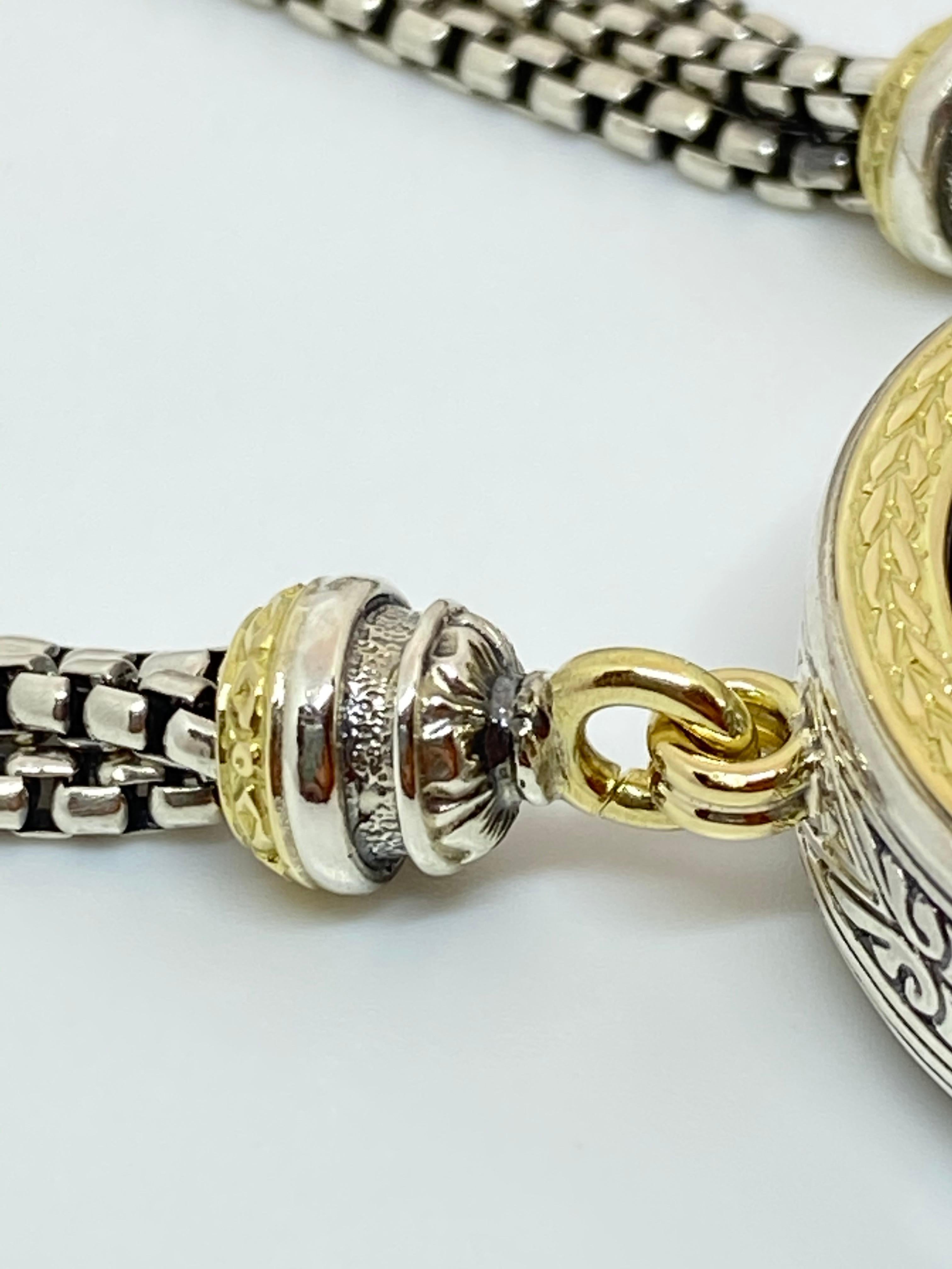 Georgios Kollektionen 18 Karat Gold und Silber Topas und Lapis Anhänger Halskette im Angebot 2