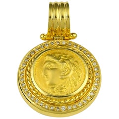 Ciondolo con moneta di Alessandro Magno in oro 18 carati Georgios Collections