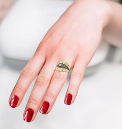 Georgios Collections 18 Karat Gold Diamond Ring with Rhodium and Granulation