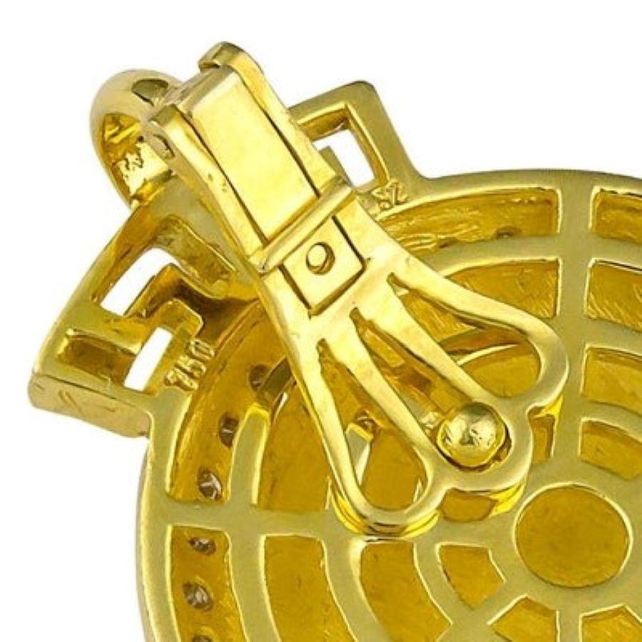 Classical Greek Georgios Collections 18 Karat Gold Double Headed Eagle Diamond Coin Key Pendant