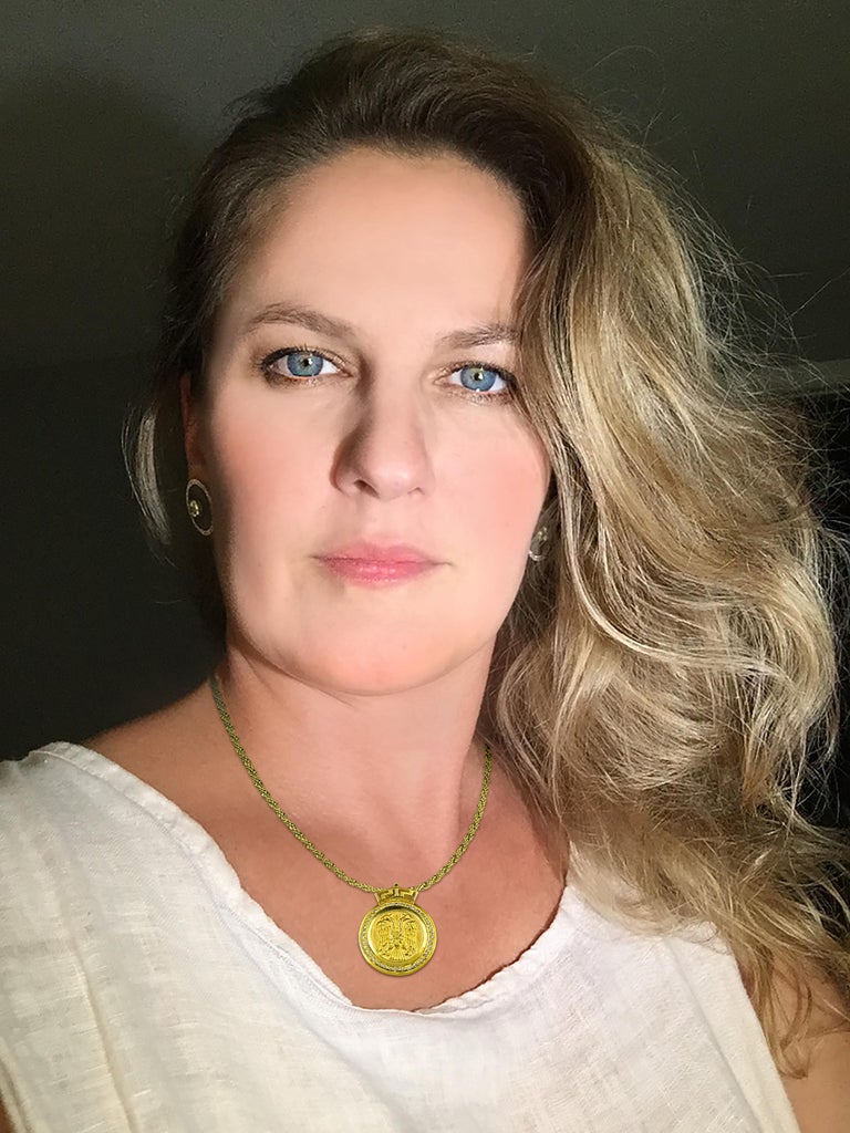 Collections 18 Karat Gold Double Headed Eagle Diamond Coin Key