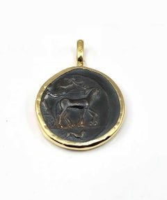 Georgios Collections 18 Karat Gold Pendant Necklace with a Silver Artemis Coin
