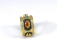 Georgios Collections Ring aus 18 Karat Gold mit gelbem Rhodium-Saphir und Diamant