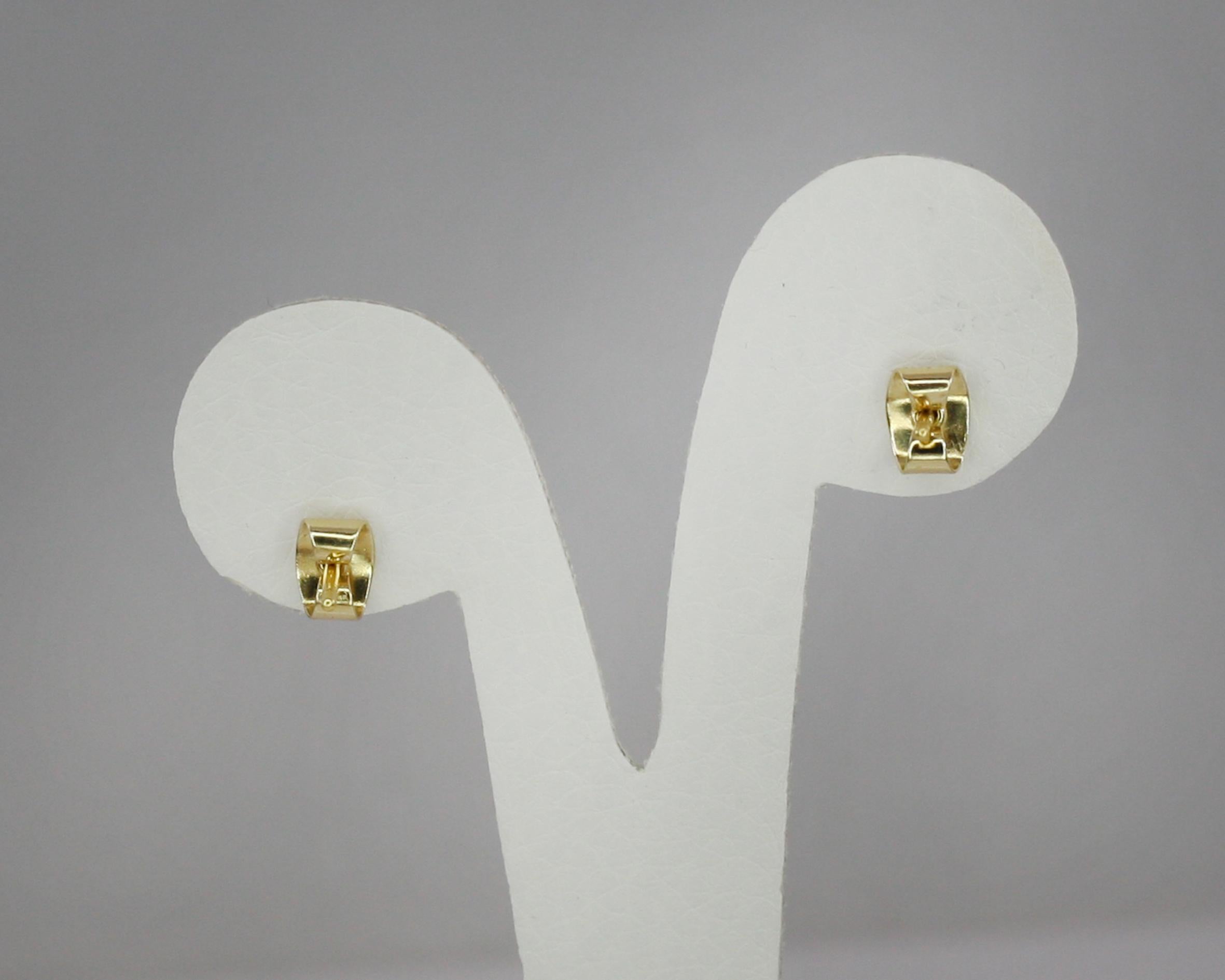 Georgios Collections 18 Karat Gold Stud Earrings with White and Yellow Diamonds For Sale 2