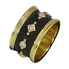 Georgios Collections, 18 Karat Gold, zweifarbiger, breiter Ewigkeitsring mit Diamanten